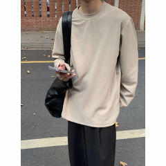 Textured fleece long-sleeved bottoming T-shirt