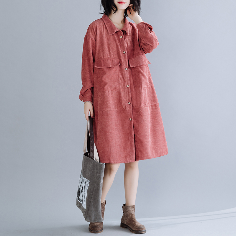 Autumn loose large -size light -core pellet shirt jacket