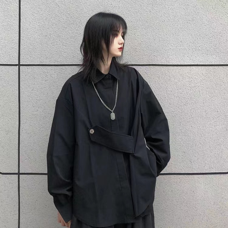 Irregular shirt design sense niche Diabb women's new mountain breeze shirt long sleeve shirt tide