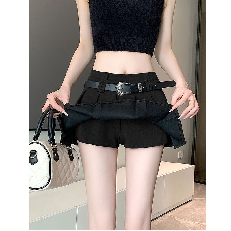 TR weft elastic sexy skirt female spring mini skirt pleated skirt hot girl super short skirt jk skirt small skirt