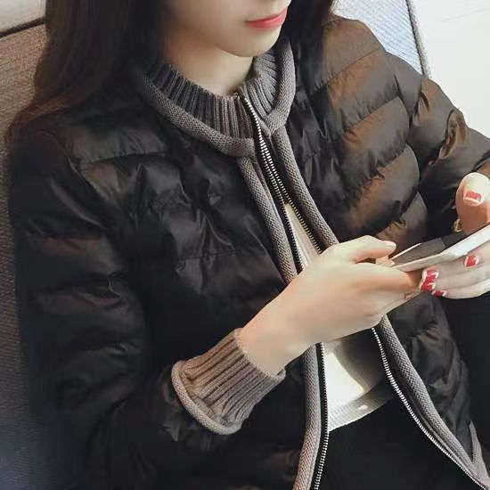 Autumn and winter Korean version of zipper solid cotton clothing long -sleeved high neck