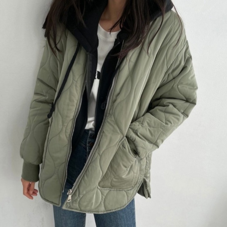 Gary lining Korean casual waist-hugging and slimming warm cotton jacket