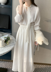 Sweet and elegant versatile waist-hugging slim dress