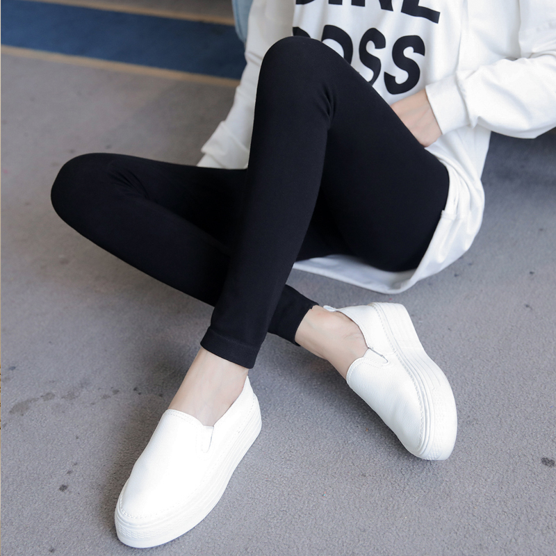 Spring leggings super elastic and high waist Modal pants fat and slim feet nine-point large-size leggings