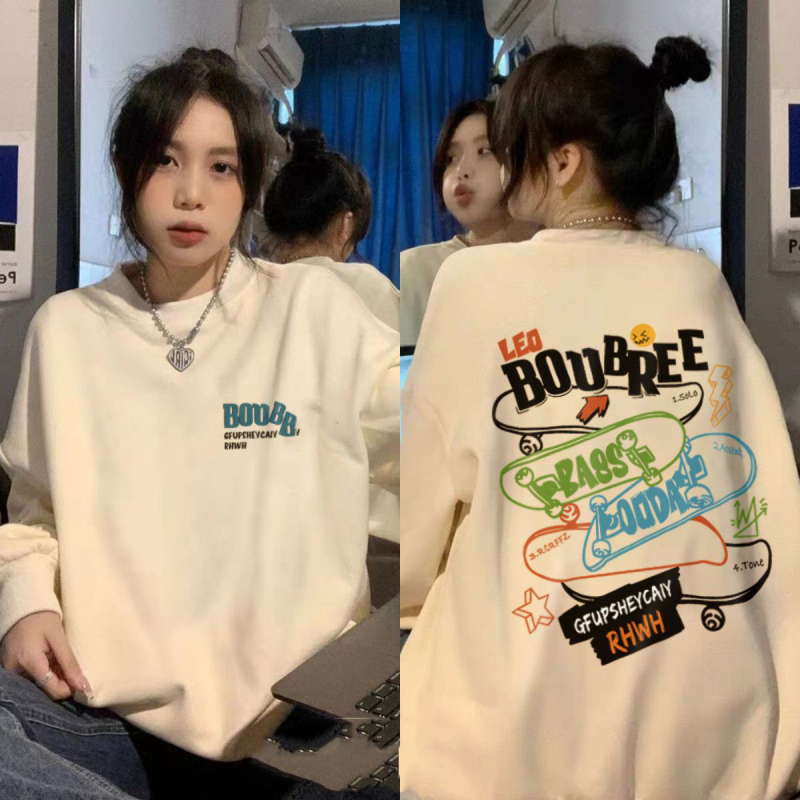 New loose autumn and winter versatile round neck sweatshirt for women