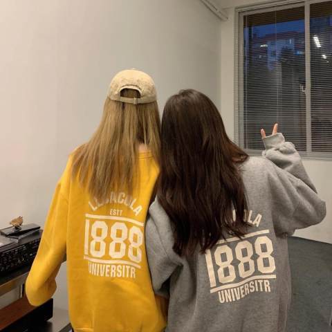 Official picture 190g big sweatshirt plus fat big size sweatshirt for women's new autumn, winter, Japanese and Korean loose print ins