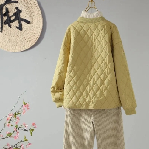 Quality inspection official picture cotton jacket for women diamond winter new short loose fashionable lightweight cotton jacket