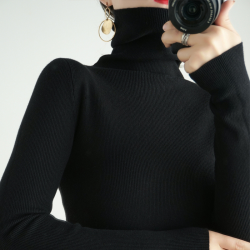 New fashion women's pile-collar pullover inner wear warm turtleneck sweater base knit top