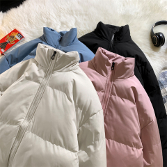 Real shot down cotton jacket for women short winter Korean bread jacket lightweight warmth thickened cotton jacket cotton jacket trendy