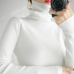 New fashion women's pile-collar pullover inner wear warm turtleneck sweater base knit top