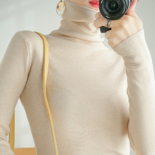 New fashion women's pile-collar pullover inner wear warm turtleneck sweater base knit top