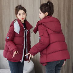 Down cotton jacket for women short winter Korean new cotton jacket thickened college style bread jacket jacket