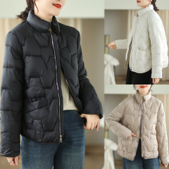 Women's winter solid color down cotton jacket