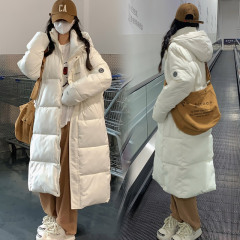Long down cotton jacket for women over knees for new winter Central Opera thickened loose couple jacket