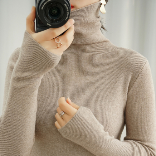 New fashion women's pile-collar pullover inner wear warm turtleneck sweater base knit top