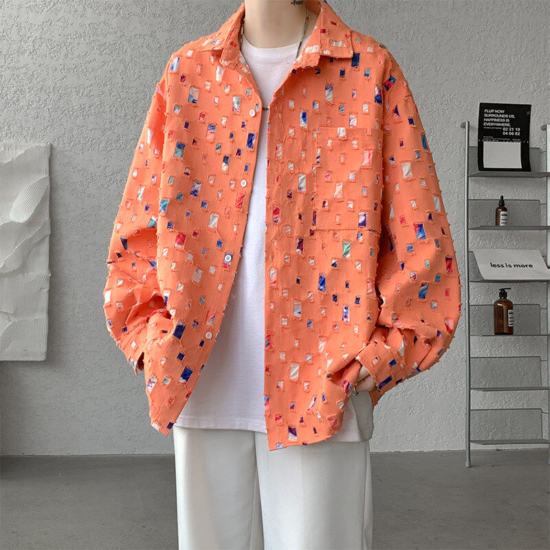 New autumn high quality ripped shirt quality