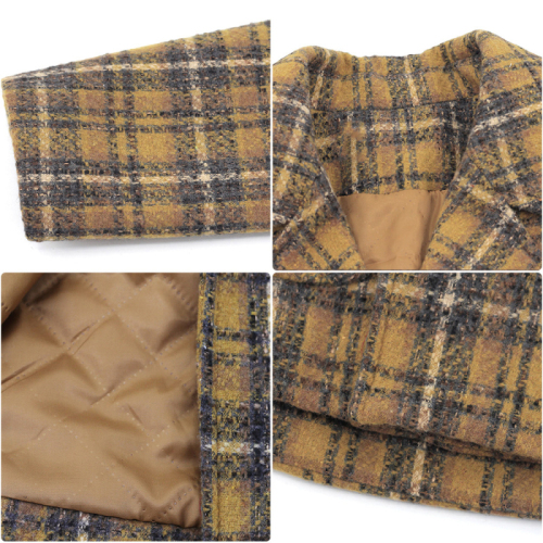 Women's autumn and winter new Korean style loose plaid small short Hepburn style tweed coat trendy