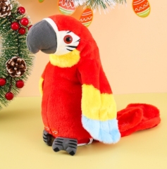 Electric plush toy parrot recording and speaking parrot twists its wings to play