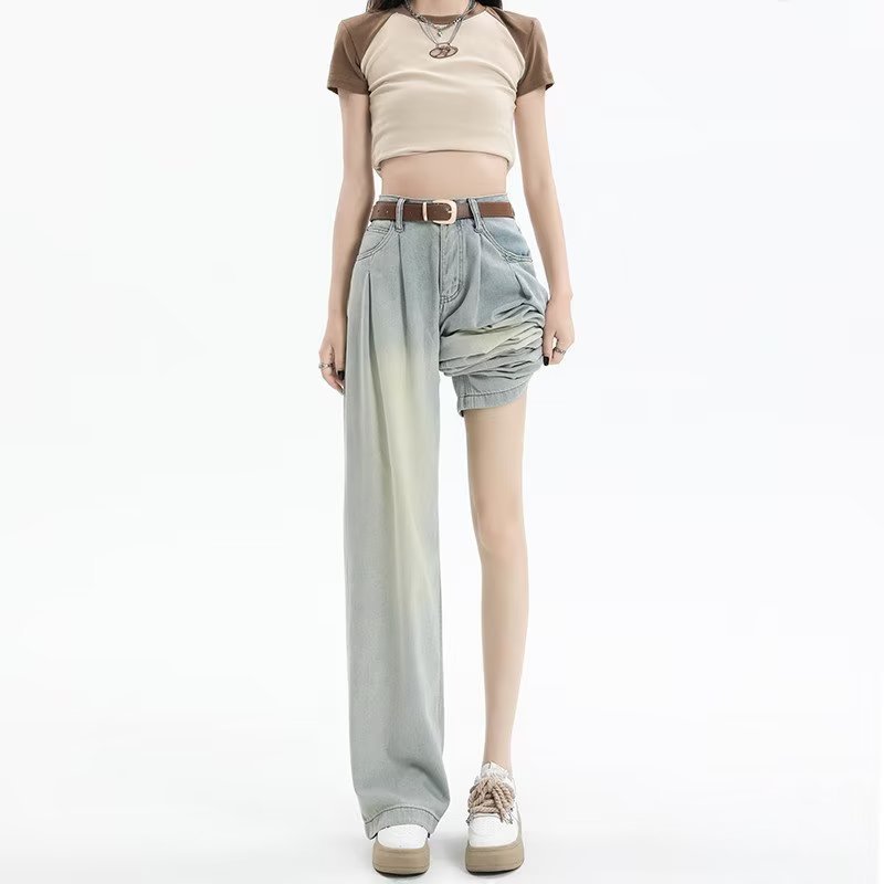Spring and Autumn Jeans Niche American Style Pants High Street Ins Fashion Brand