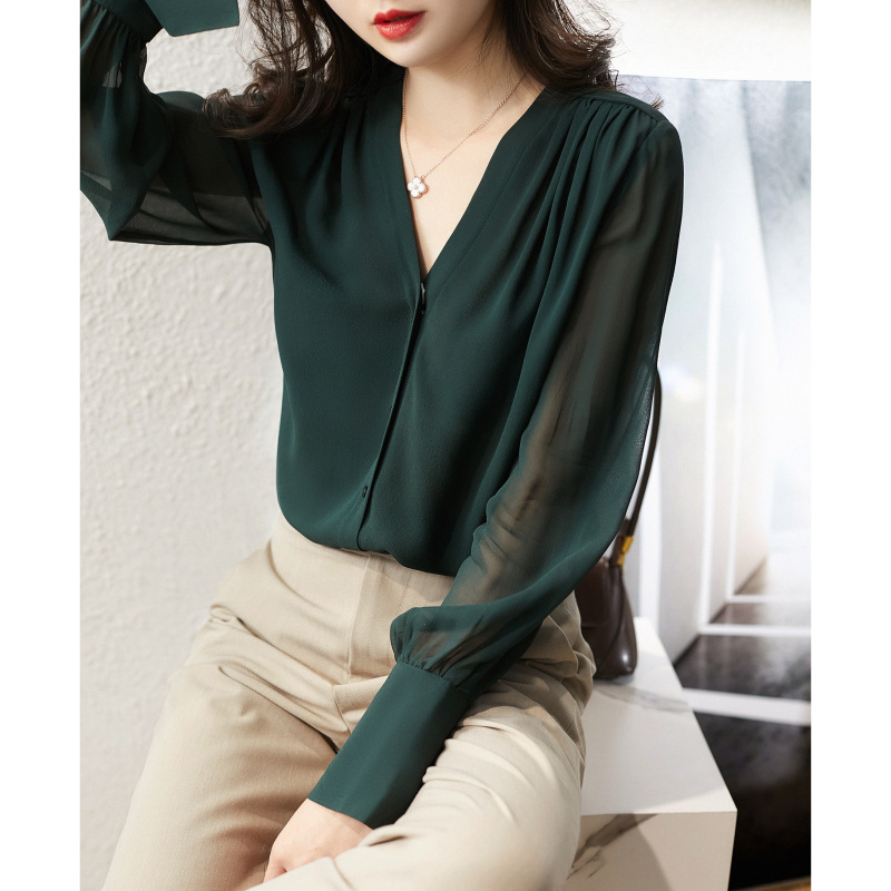のXiaohange French temperament new elegant lady silk loose shirt temperament women's top