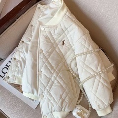 American retro small fragrance style ins cotton clothing for women in autumn and winter new college style cotton short baseball clothing