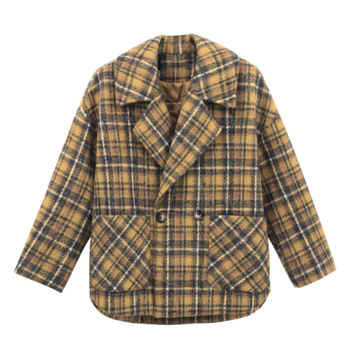 Women's autumn and winter new Korean style loose plaid small short Hepburn style tweed coat trendy