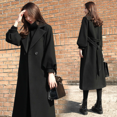 Ganeti Hepburn wool coat women's new Korean mid-length wool coat popular trench coat women