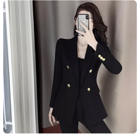 Small suit jacket for women in spring and autumn new Korean style slim temperament versatile small black casual top trendy