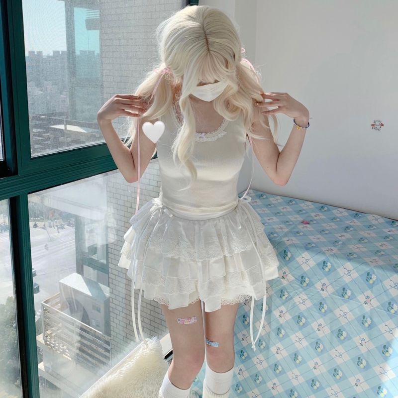 Tmall quality summer white short skirt fluffy skirt ballet style cake skirt