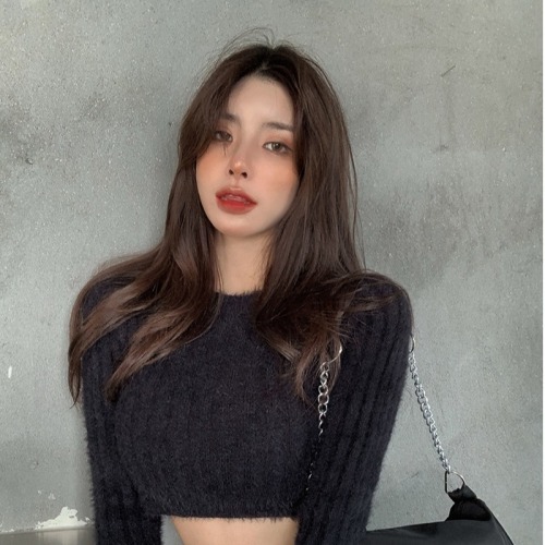 High-waisted sweater for women with short sexy design niche sexy hot girl with navel base knitted top spring and autumn