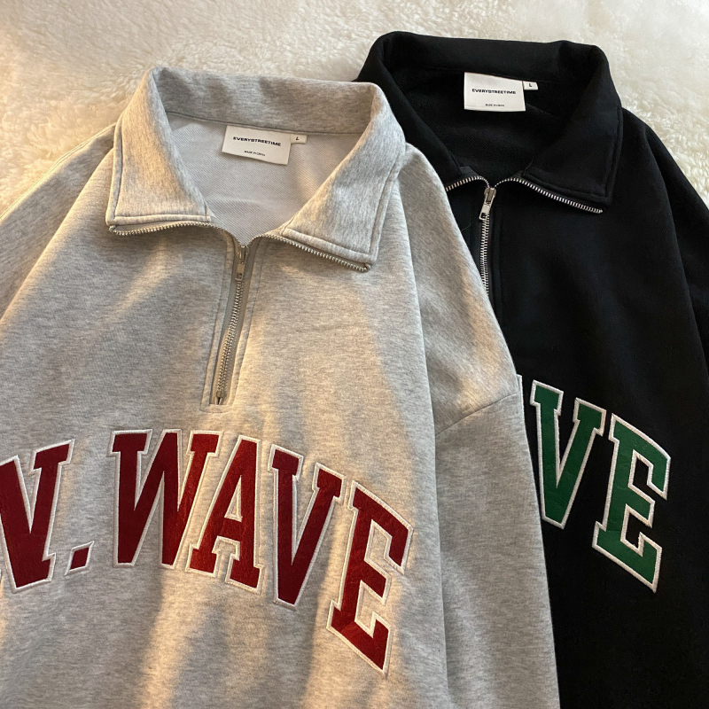 American retro sweatshirt blowing street high-end female loose designer keeps unique tops Chinese trend