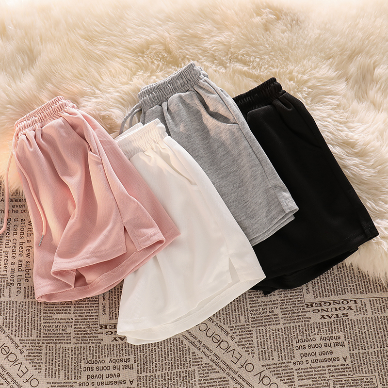 So comfortable!  High waist comfortable sports shorts for women's summer drawstring slim white wide-leg pants casual hot pants