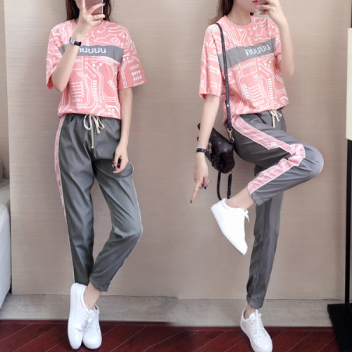 Xiahong fashion suit for women new Korean style brand loose hip-hop casual and fashionable running sports two-piece set