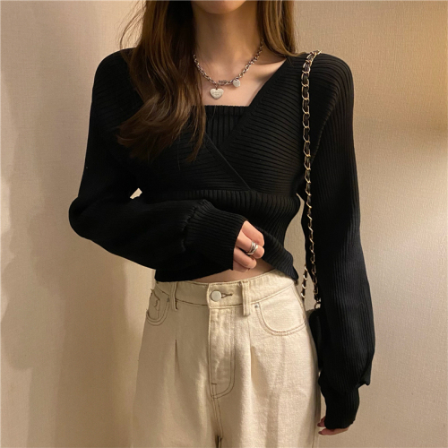 Scheming top spring and autumn design slim bottom sweater for women two-piece inner knitted sweater