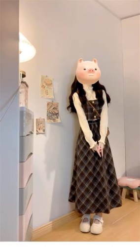 Xiaoxiang Academy style strap dress for women in autumn and winter new style small person outfit suit long skirt