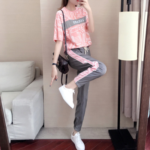 Xiahong fashion suit for women new Korean style brand loose hip-hop casual and fashionable running sports two-piece set