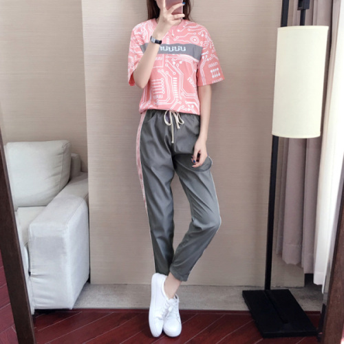 Xiahong fashion suit for women new Korean style brand loose hip-hop casual and fashionable running sports two-piece set