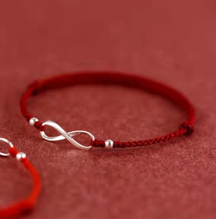 925 Sterling Silver Red Rope Bracelet Women's Good Luck Koi Must Pass Handmade Bracelet Bracelet Bracelet Bracelet Bracelet