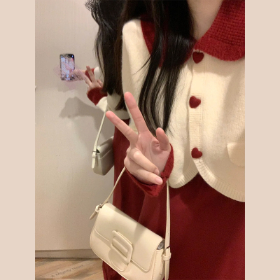 New spring suit new style this year's popular small fragrance style wear New Year suit long skirt women's autumn and winter red dress
