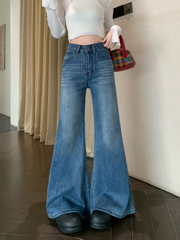 Slim slim jeans for women with trousers, loose big trousers, horseshoe floor trousers