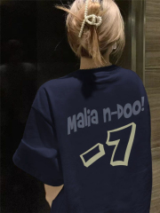 TikTok Tmall Quality 220g Rear Edge Pure Cotton Short Sleeve T-shirt Women's Summer Loose Top