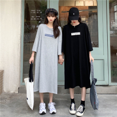 Large size summer new mid-length short-sleeved T-shirt for women