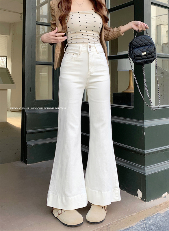 Early autumn light-flare wide-leg jeans for women new high-waisted slim and stretchy flared trousers