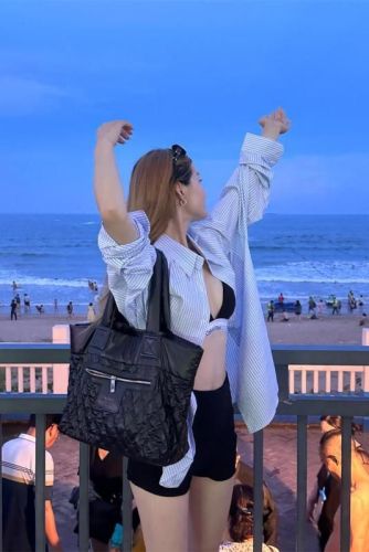 Striped long-sleeved shirt with inner and outer design niche design shirt