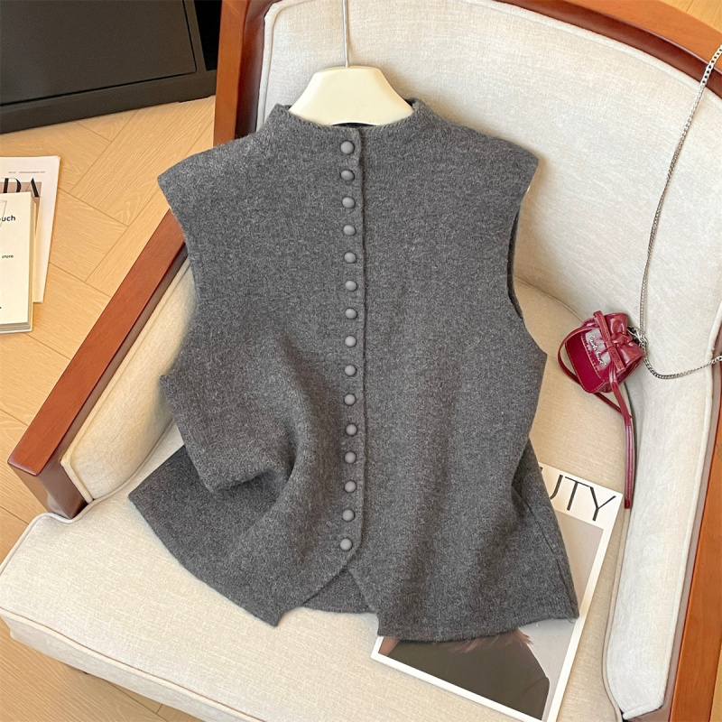 New spring and autumn new fashionable layered vest for women, new versatile slim and loose cardigan sleeveless top
