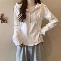 Short hooded sweatshirt women's base shirt hoodie top