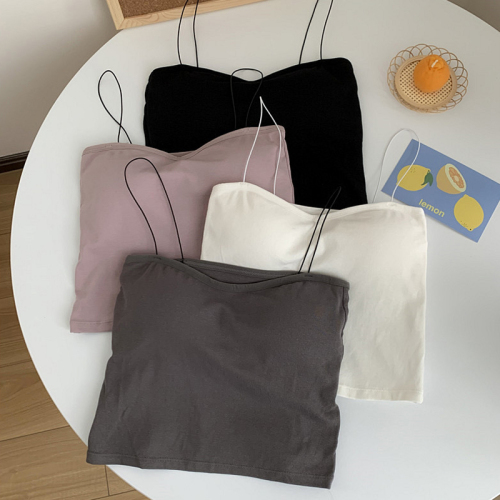 Official photos are priced. White strapless underwear suspender vest. short hot girl's beautiful back wrap top