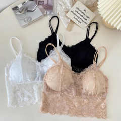 Lace suspender beautiful vest outside and inside with chest pads French underwear top