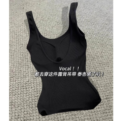 Original fabric 40 1*1 pure cotton 210g + with chest pad 92 cotton/8 spandex pad u collar beauty back strap