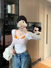 vertical striped base shirt for women's spring new style slim long-sleeved T-shirt for inner wear